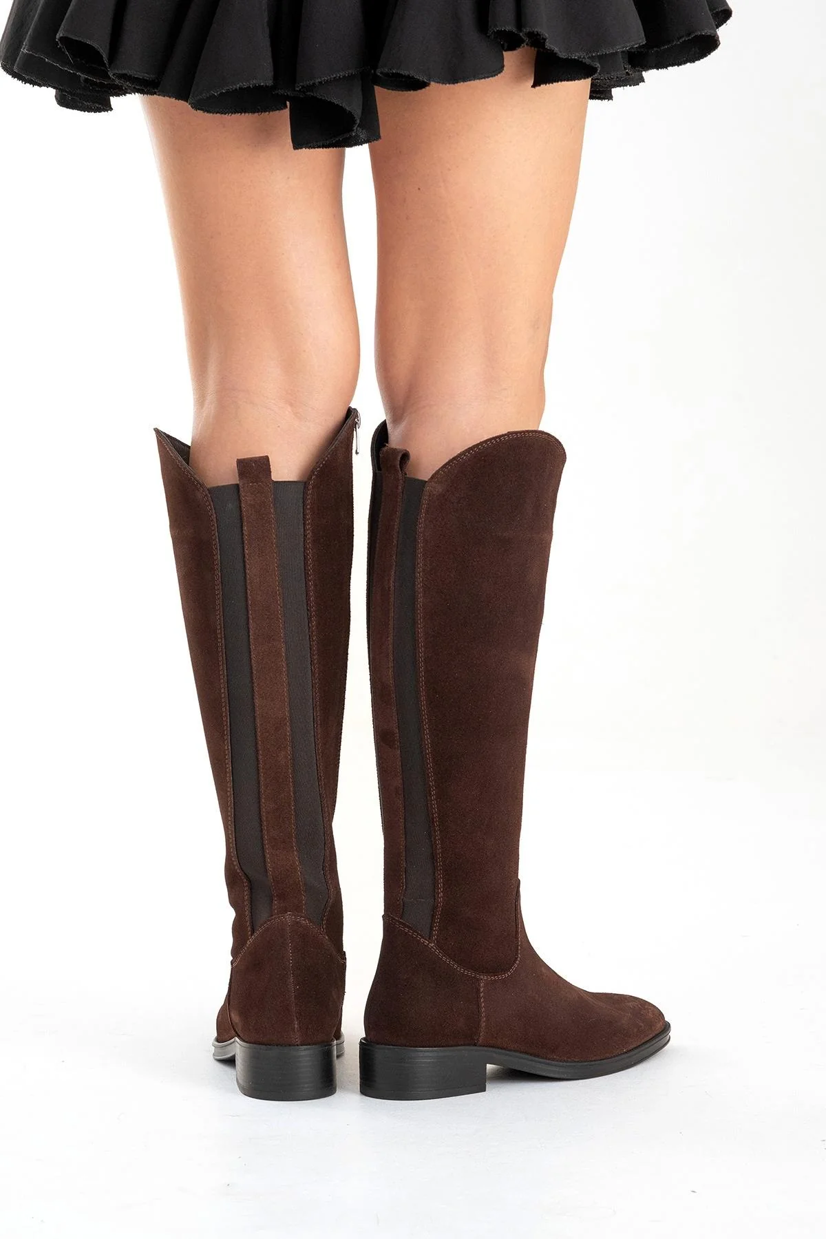 RUIZ - Brown Suede Genuine Leather Flat Heel Boot (Women) - Image 6