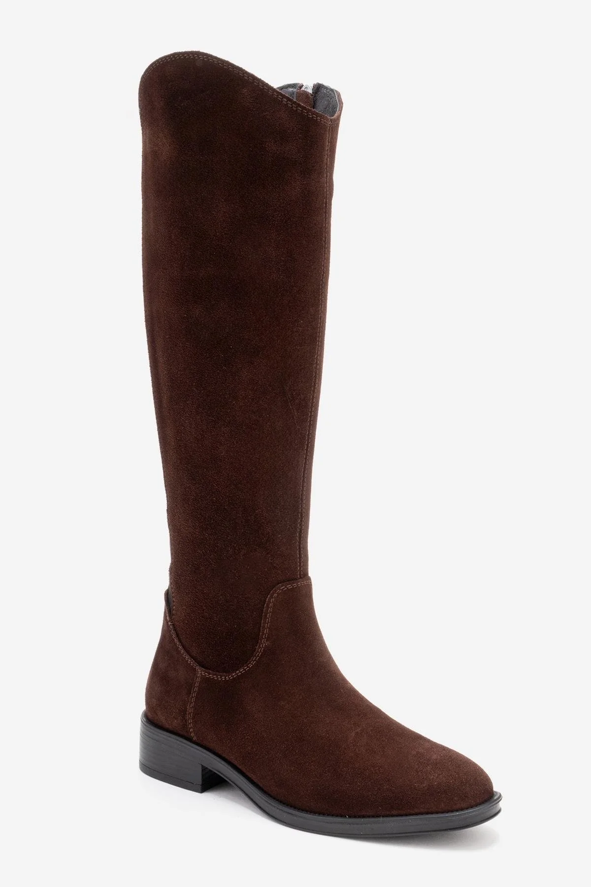 RUIZ - Brown Suede Genuine Leather Flat Heel Boot (Women) - Image 7