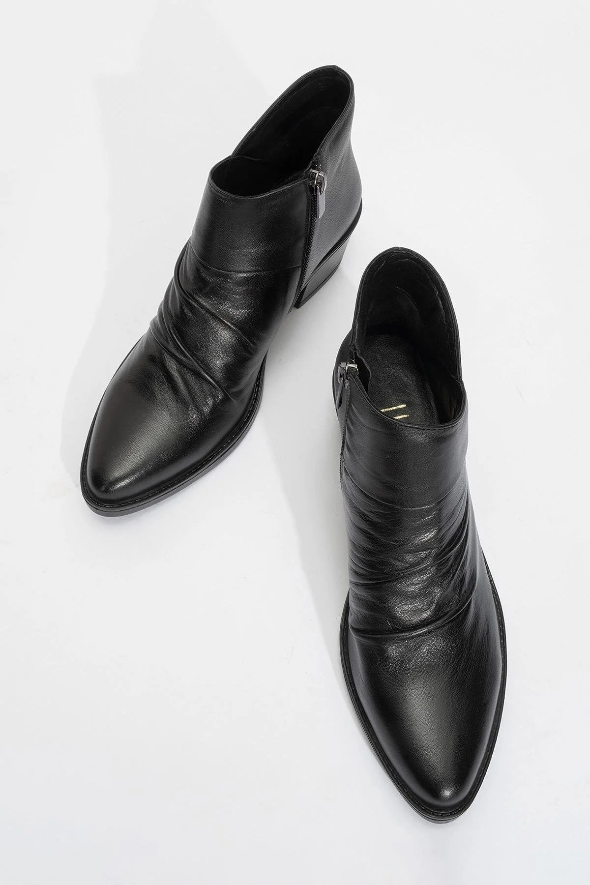 Rule - Black Genuine Leather Block Heel Boot (Women) - Image 2
