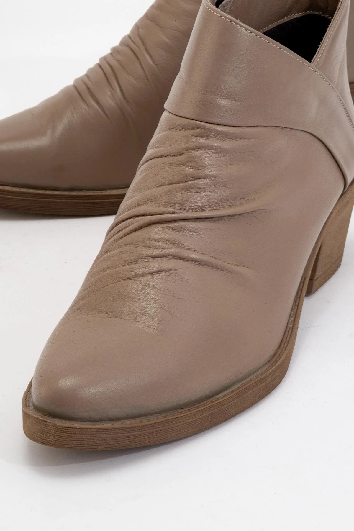 Rule - Taupe Genuine Leather Block Heel Boot (Women) - Image 3