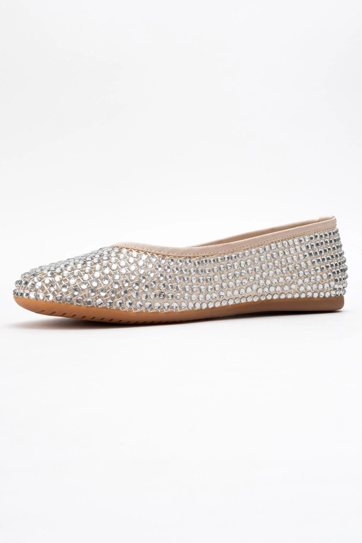 Runway Beige Mesh Embellished Ballet Flat (Women) - Image 4