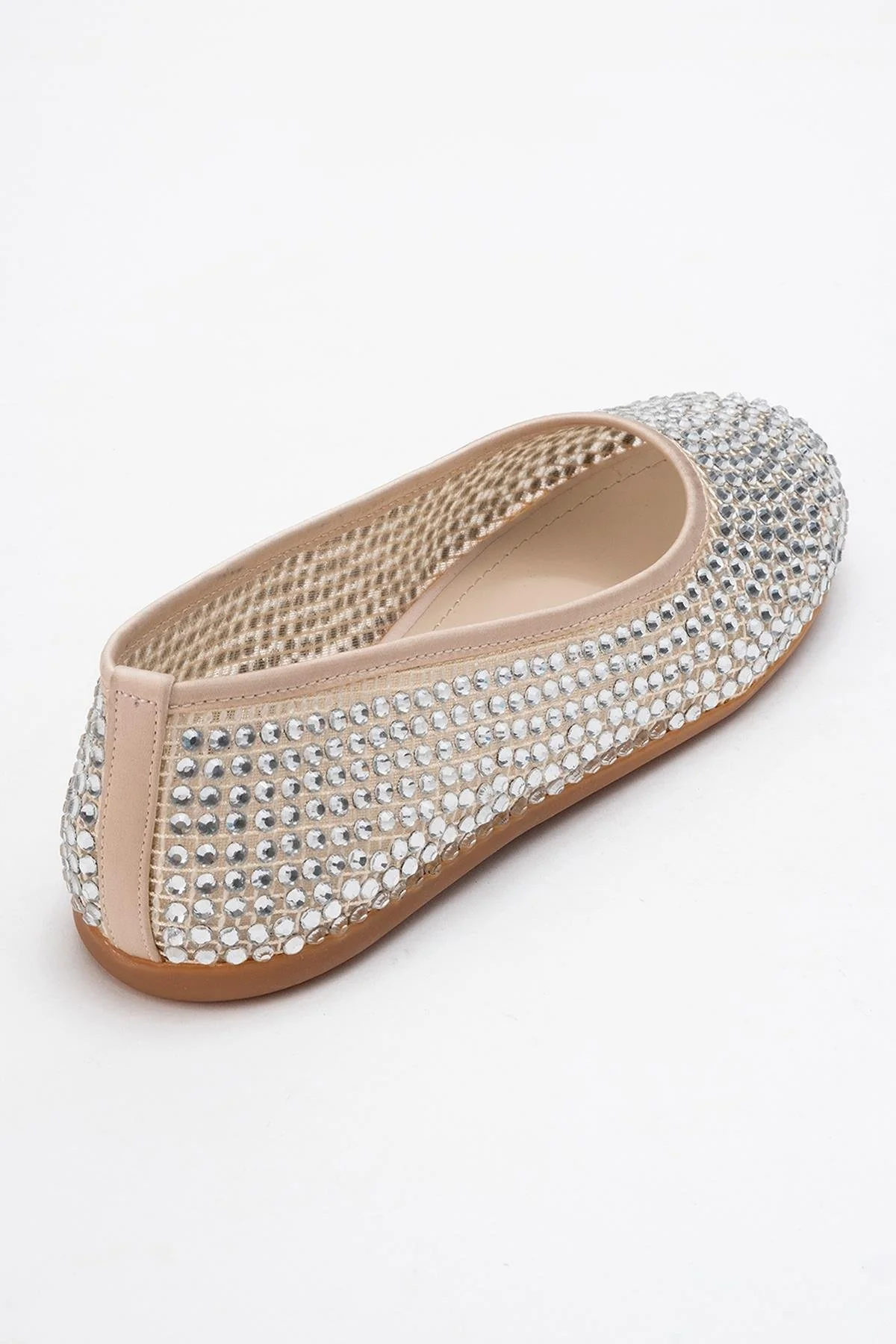 Runway Beige Mesh Embellished Ballet Flat (Women) - Image 5
