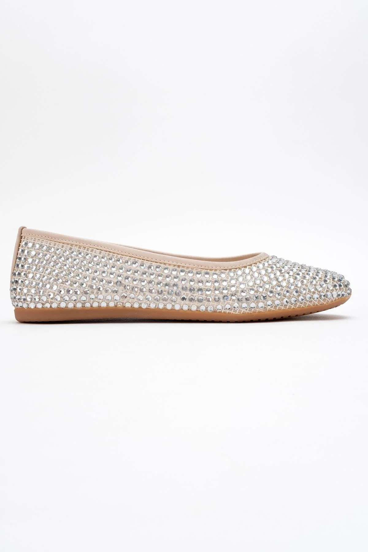 Runway Beige Mesh Embellished Ballet Flat (Women) - Image 6