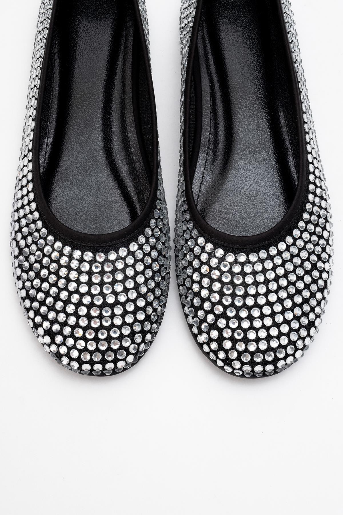 Runway Black Mesh Embellished Ballet Flat (Women) - Image 2
