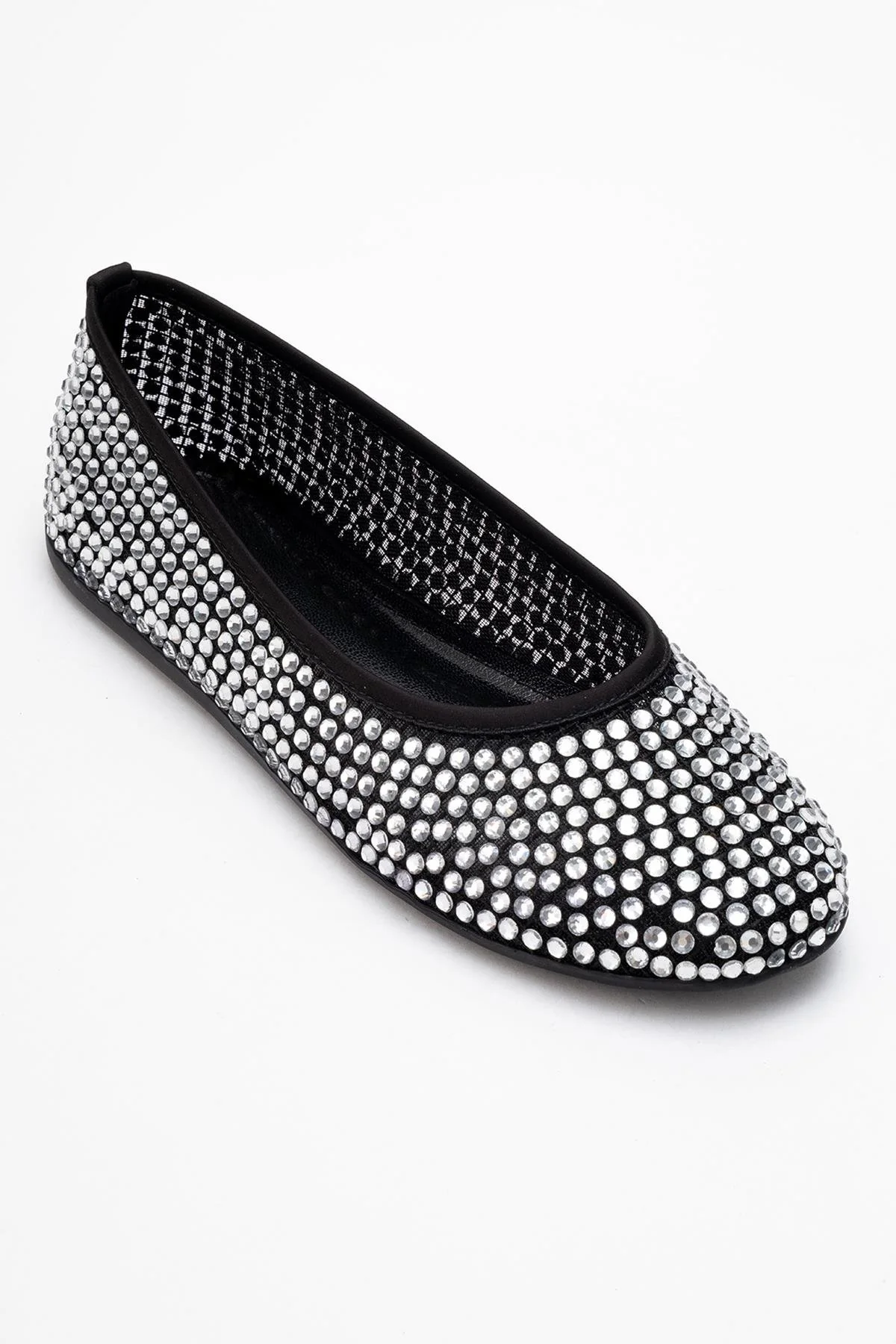 Runway Black Mesh Embellished Ballet Flat (Women) - Image 3