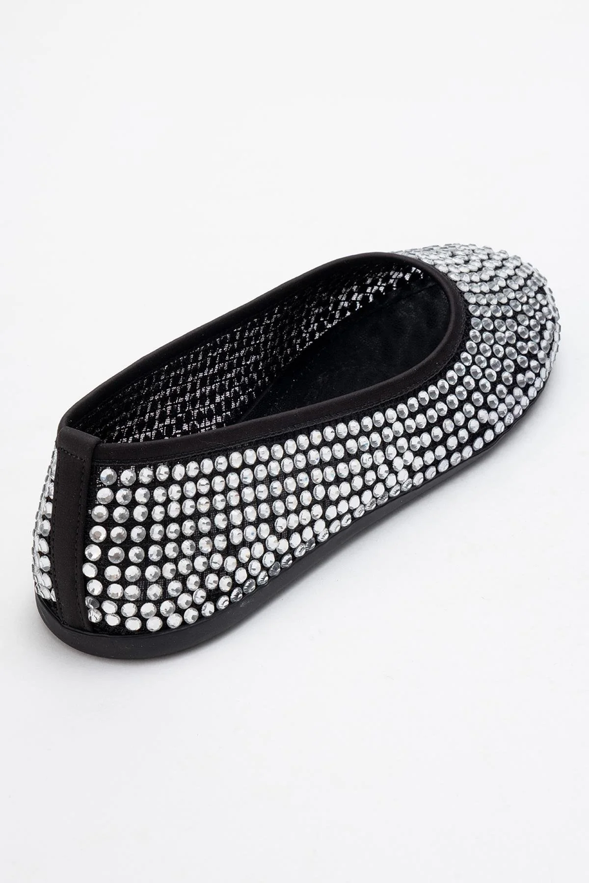 Runway Black Mesh Embellished Ballet Flat (Women) - Image 5