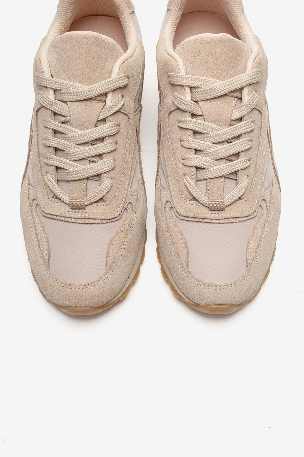 Sahra - Beige Genuine Leather Sneaker (Women) - Image 2