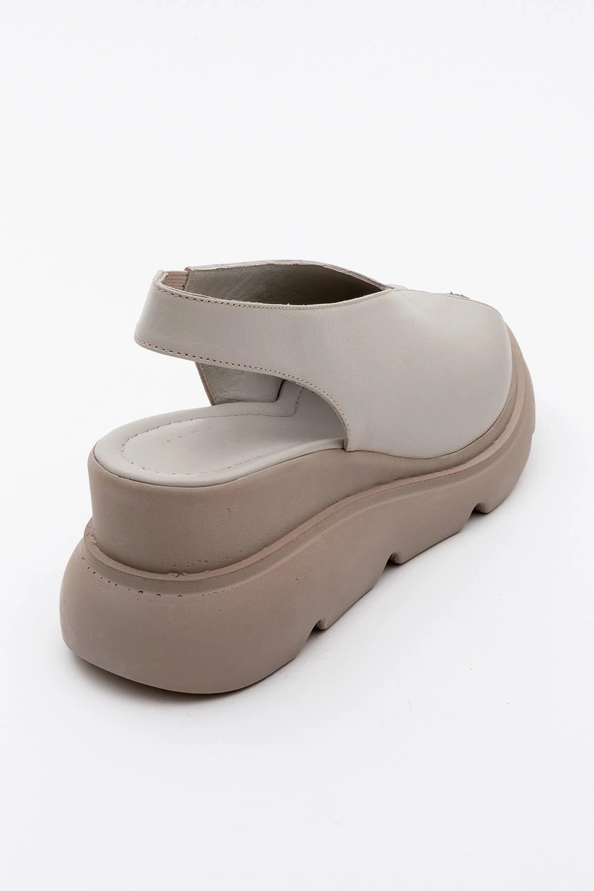 Sam Beige Leather Platform Slide (Women) - Image 4