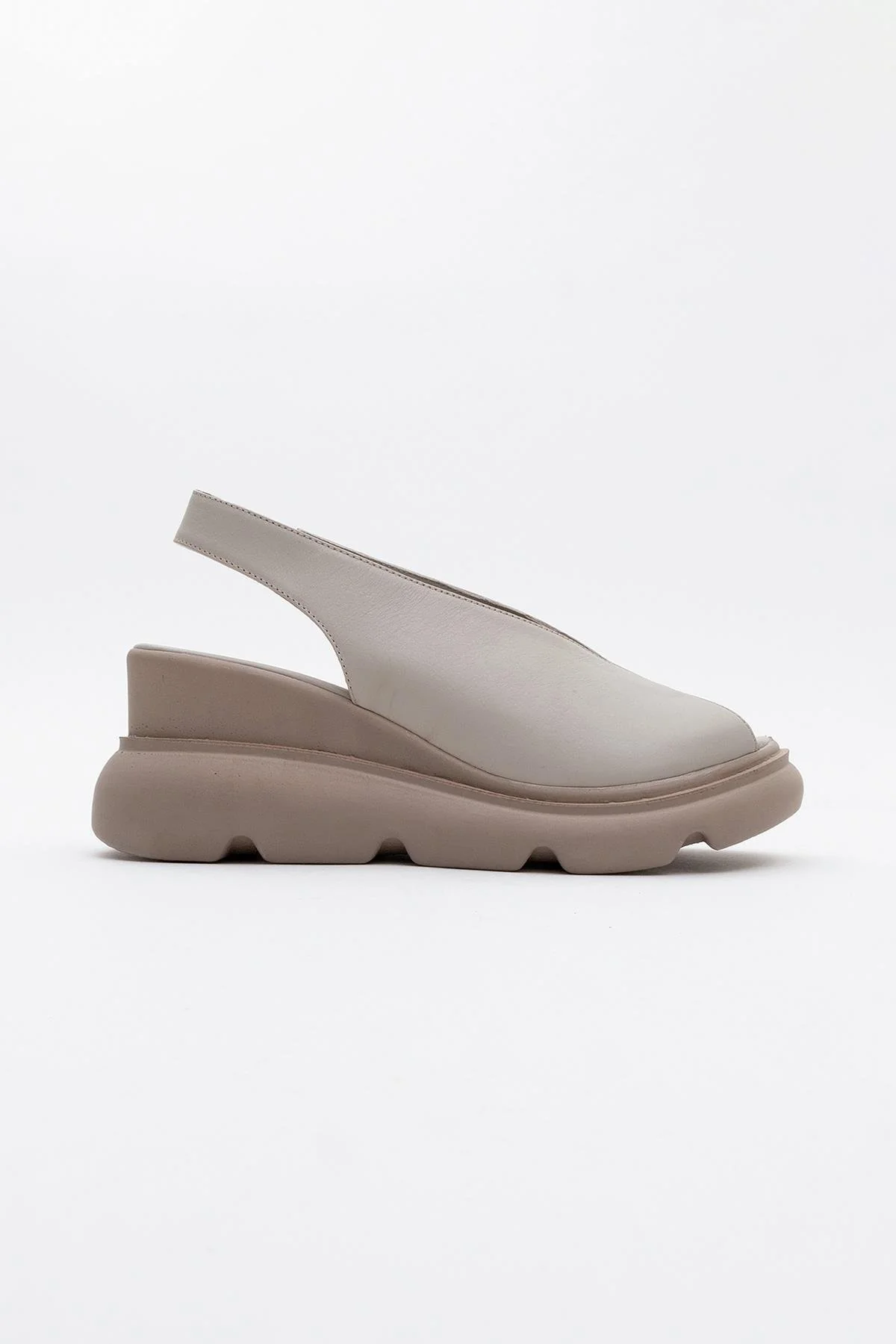 Sam Beige Leather Platform Slide (Women) - Image 5