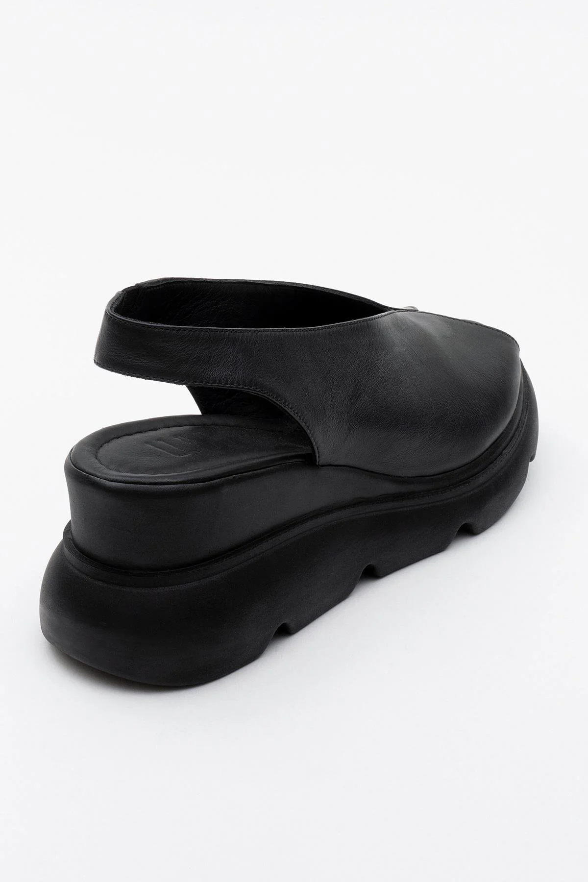 Sam Black Leather Platform Slide (Women) - Image 4