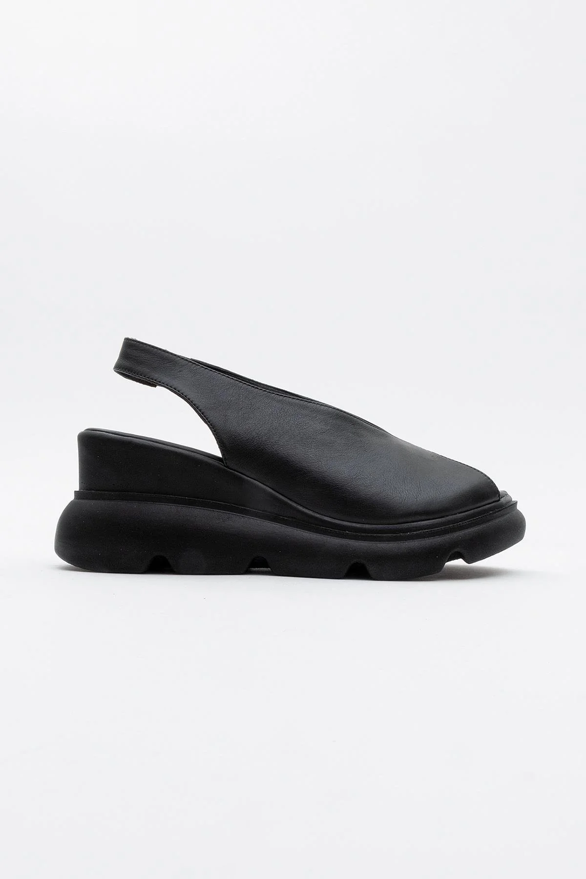 Sam Black Leather Platform Slide (Women) - Image 5