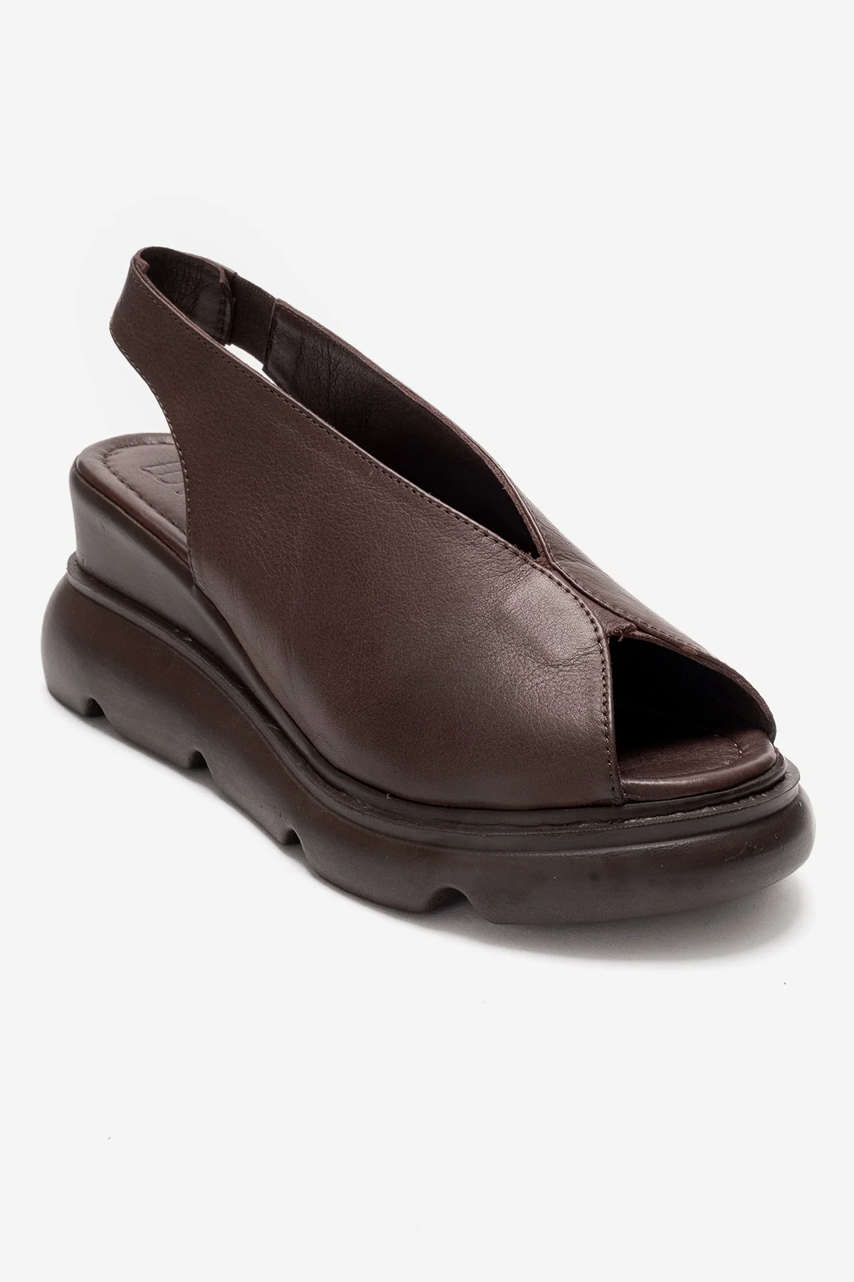SAM - Brown Genuine Leather Wedge Sandal (Women) - Image 3