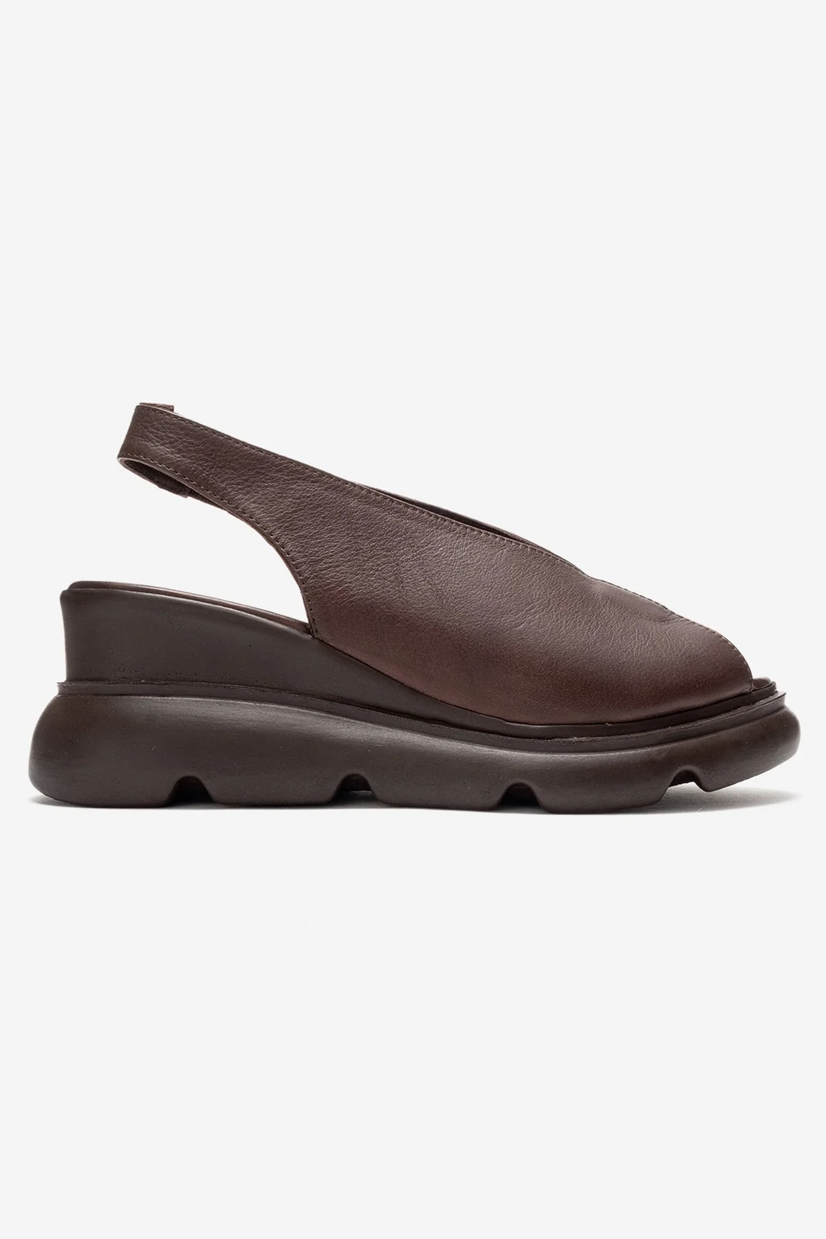 SAM - Brown Genuine Leather Wedge Sandal (Women) - Image 6