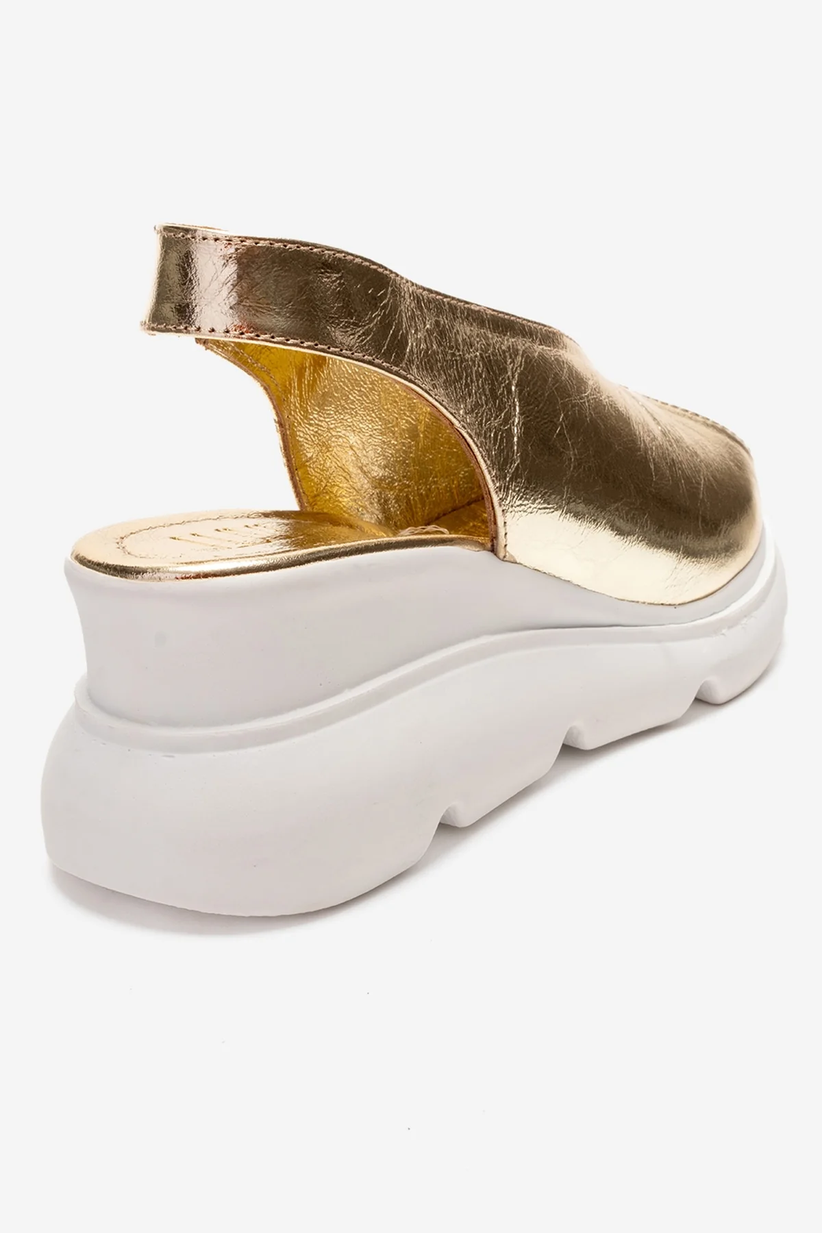 SAM - Gold Genuine Leather Platform Wedge Sandal (Women) - Image 5