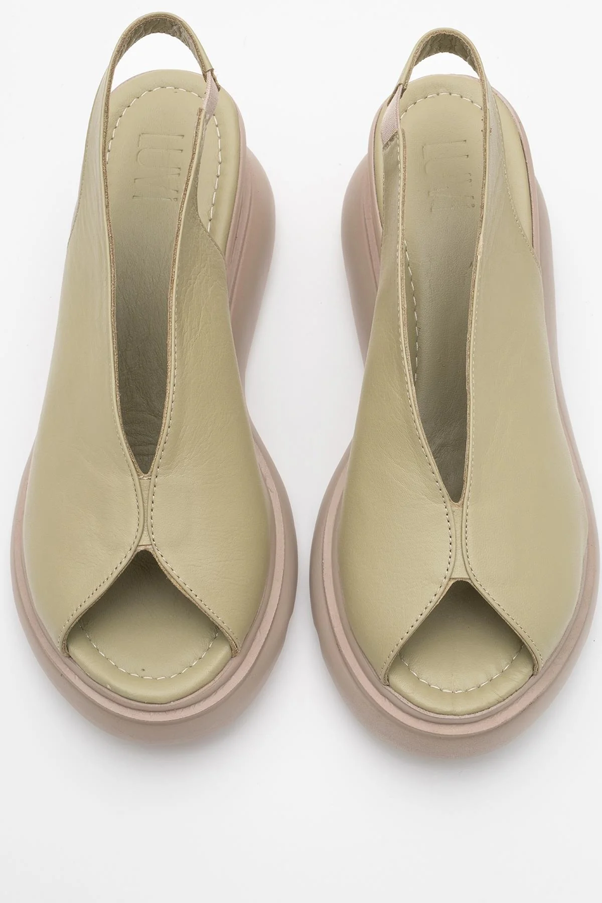 Sam Green Leather Platform Slide (Women) - Image 2