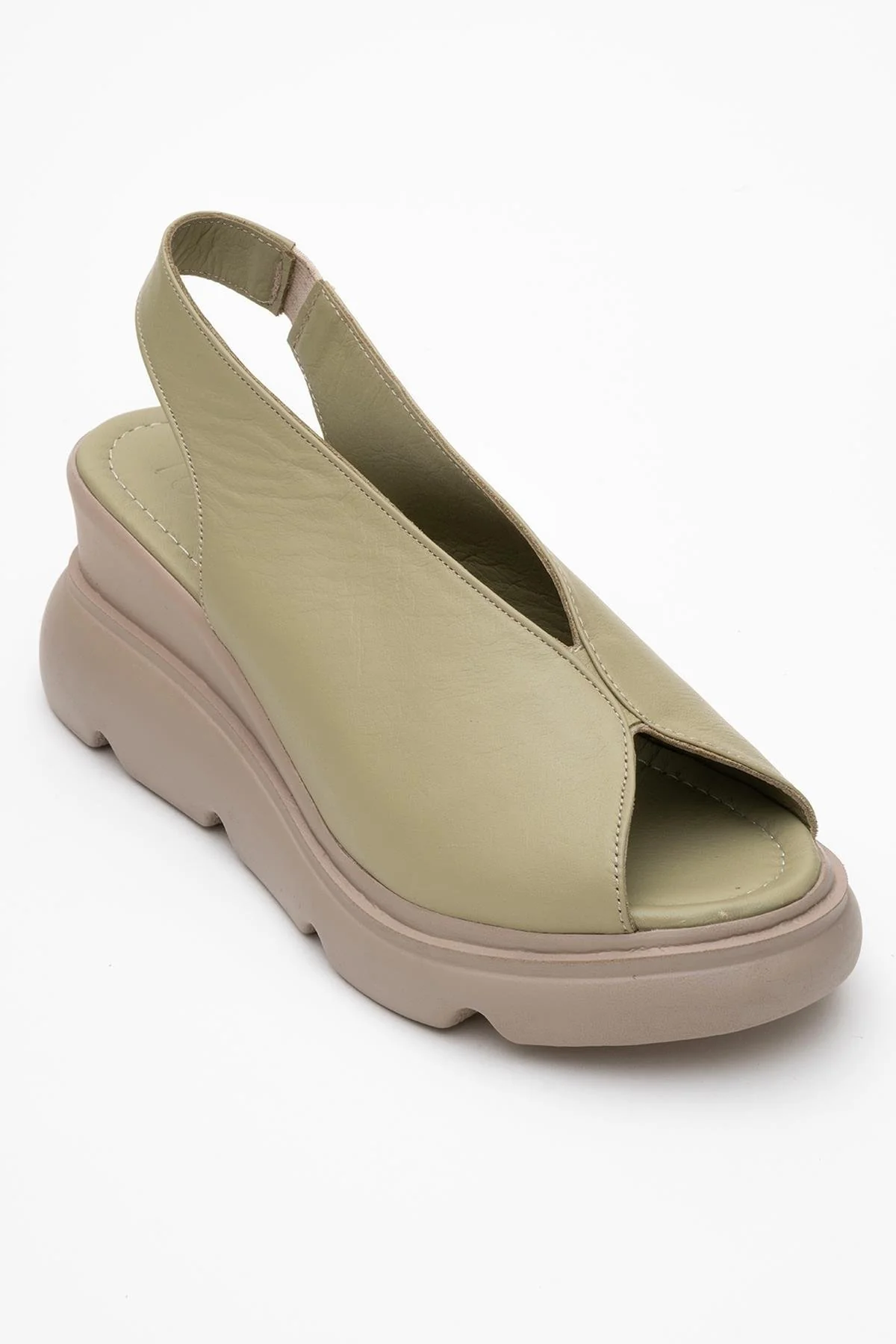 Sam Green Leather Platform Slide (Women) - Image 3