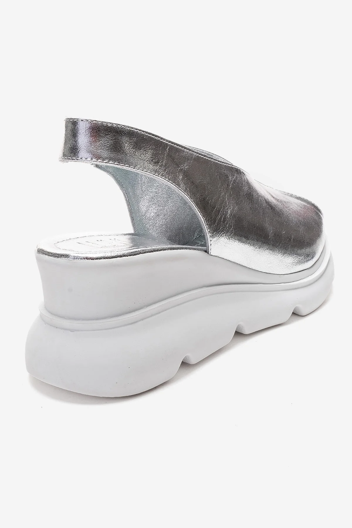 SAM - Silver Genuine Leather Wedge Sandal (Women) - Image 5