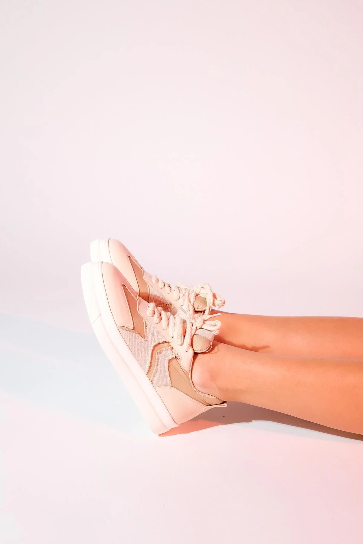 Sande - Beige Denim Detailed Sport Sneakers (Women) - Image 7