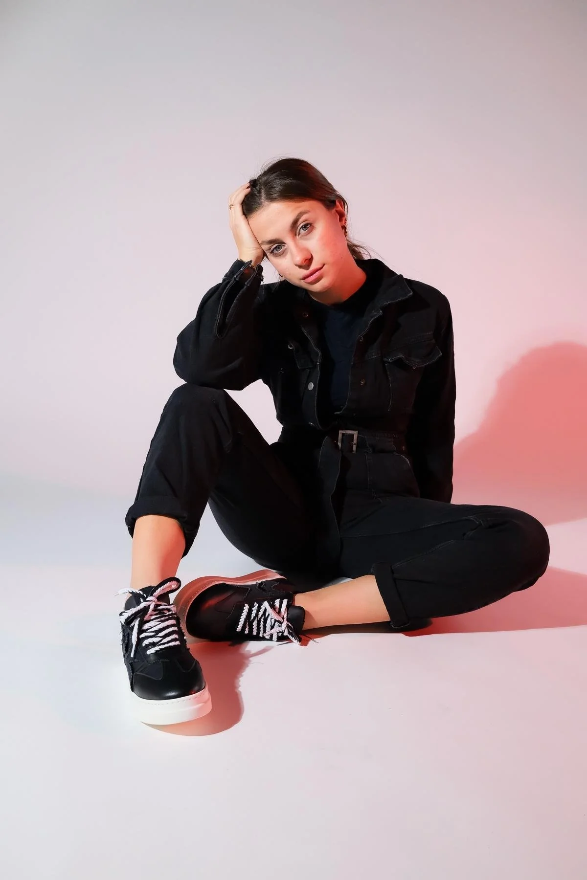 Sande - Black Denim Detail Sport Sneaker (Women) - Image 2