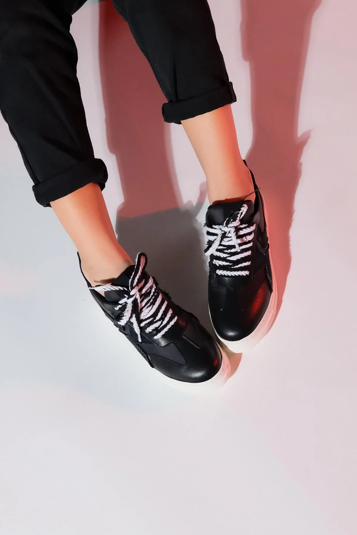 Sande - Black Denim Detail Sport Sneaker (Women) - Image 5
