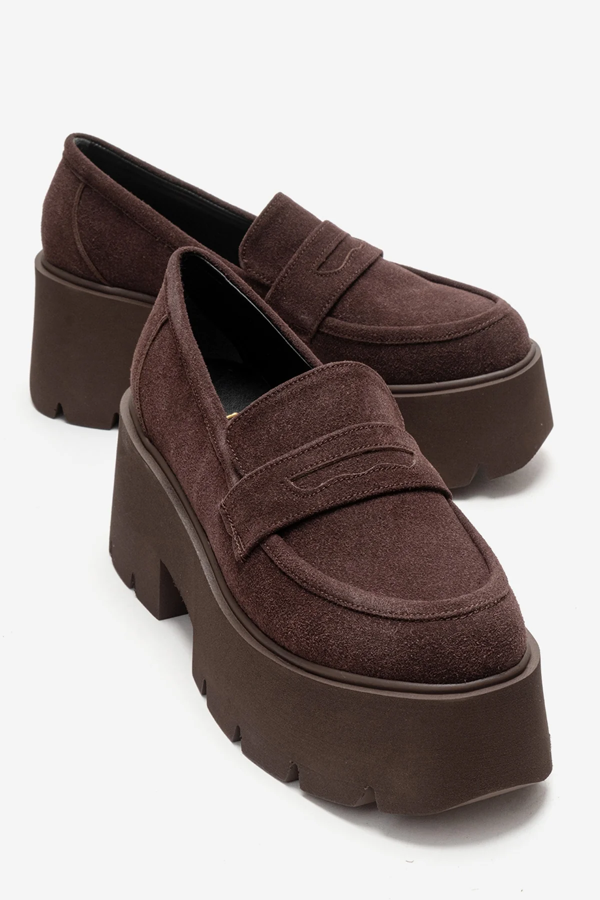 SANTIA - Brown Chunky Platform Loafer (Women)