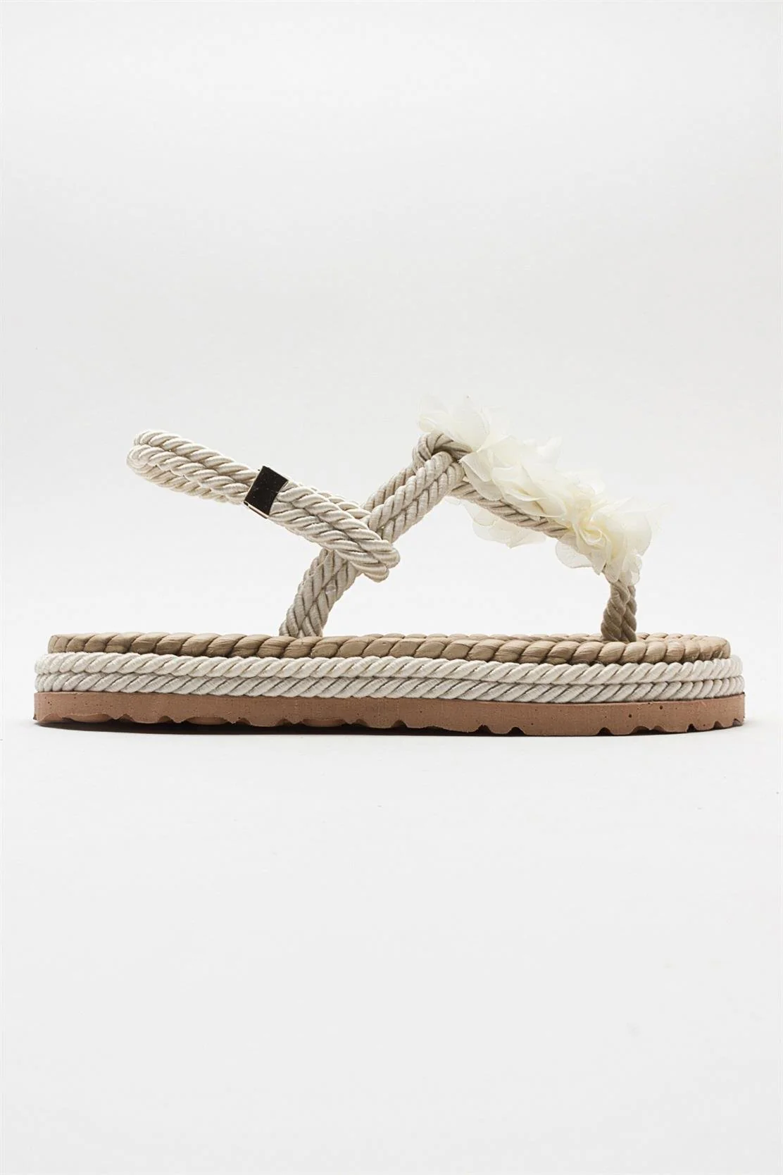 SANTRA Beige Lace-Up Thong Sandals (Women) - Image 7