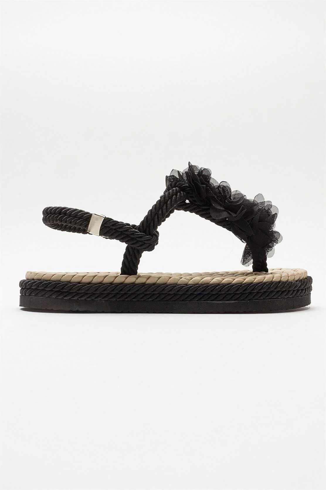 SANTRA Black Lace-Up Thong Sandals (Women) - Image 6