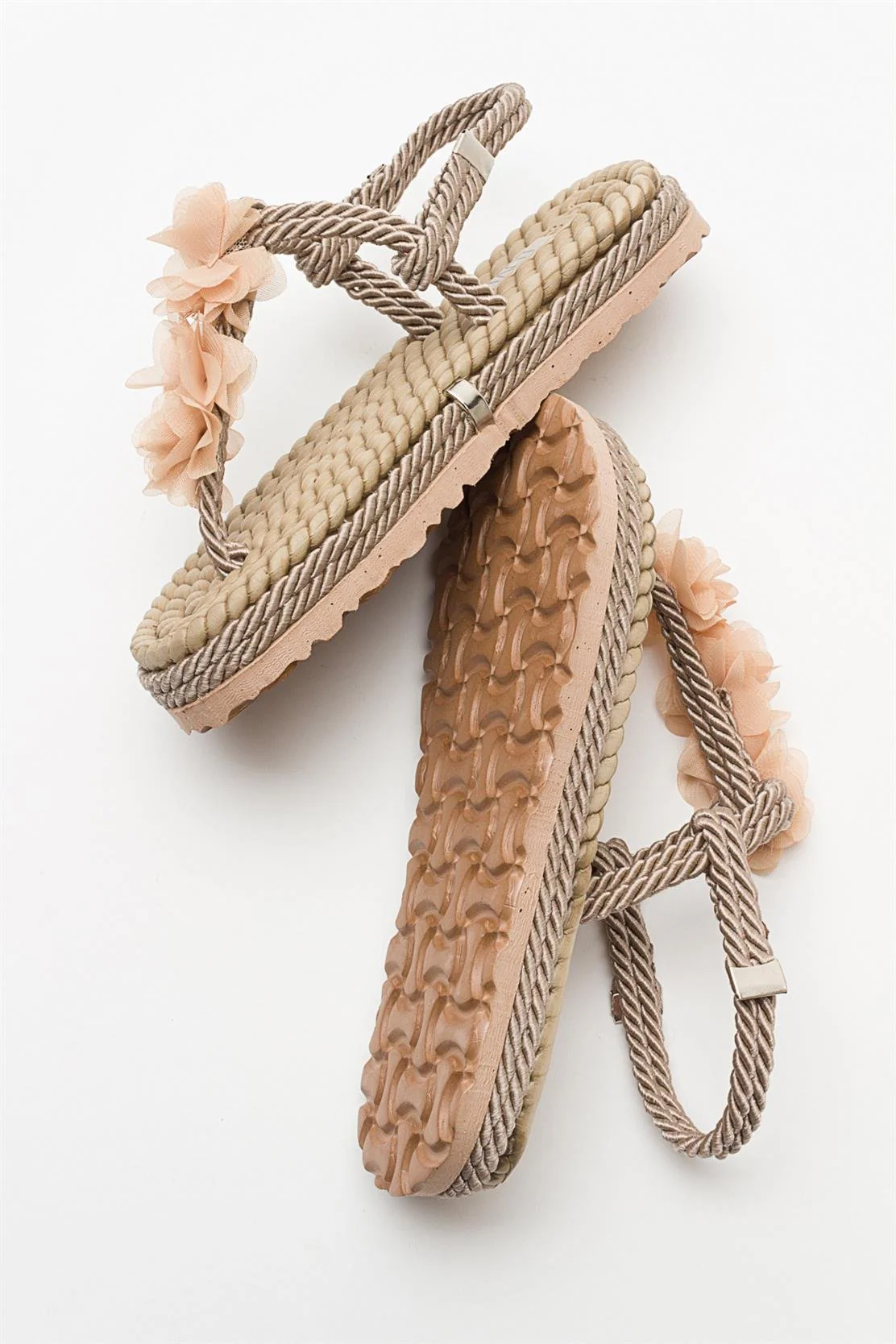 SANTRA Dark Beige Lace-Up Thong Sandals (Women) - Image 3