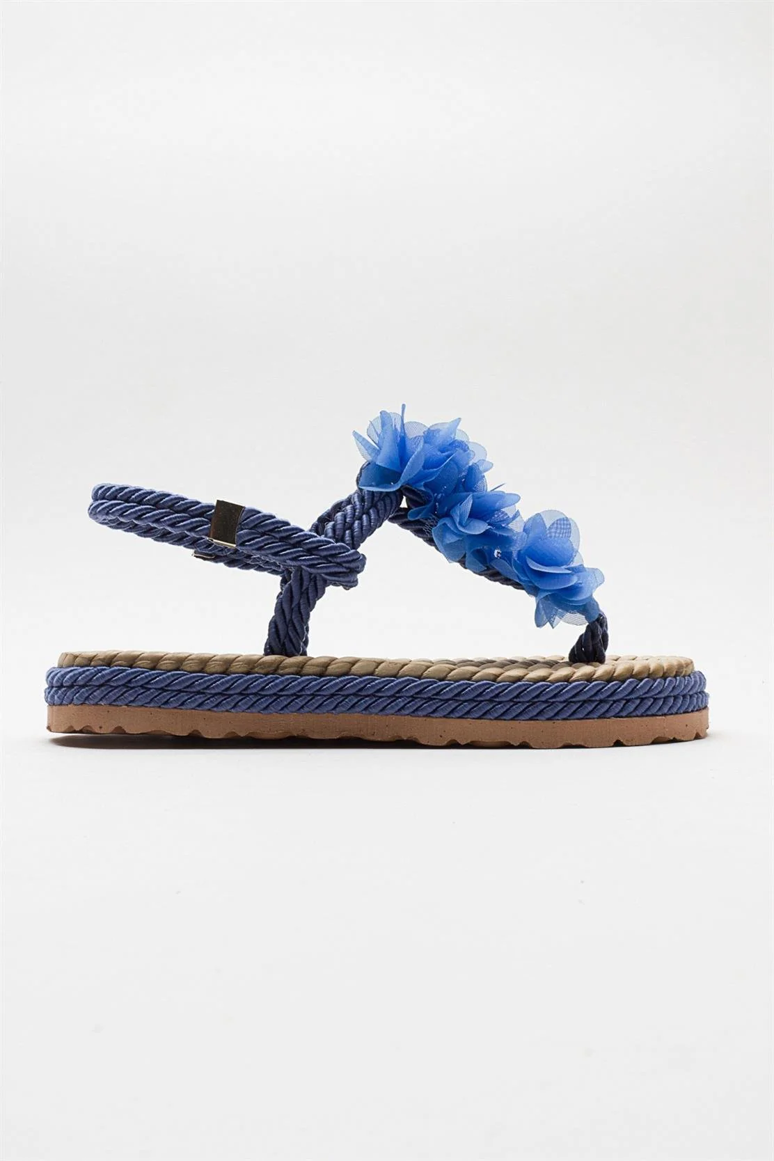 SANTRA Navy Lace-Up Thong Sandals (Women) - Image 6