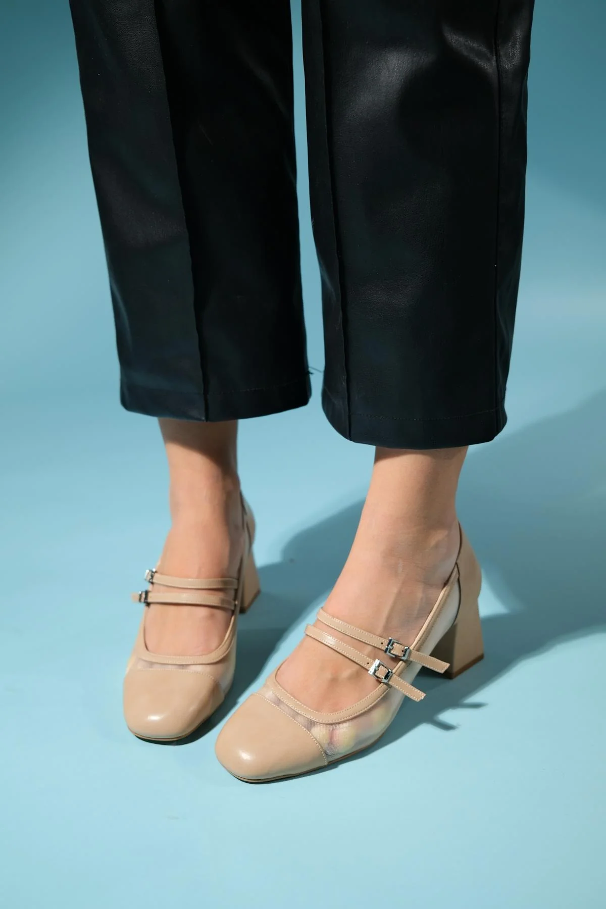 Scots - Beige Block Heel Shoe (Women) - Image 5