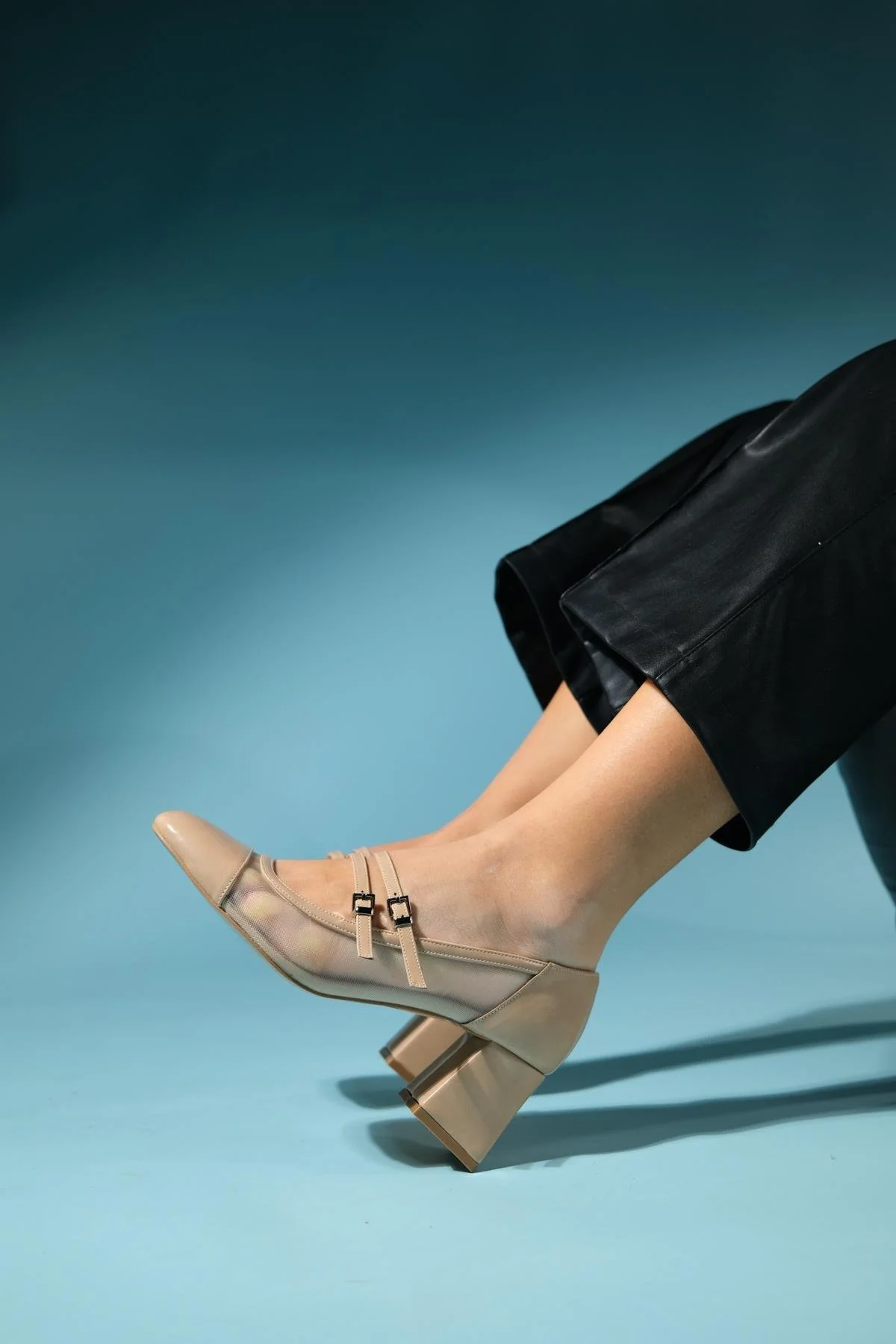 Scots - Beige Block Heel Shoe (Women) - Image 6