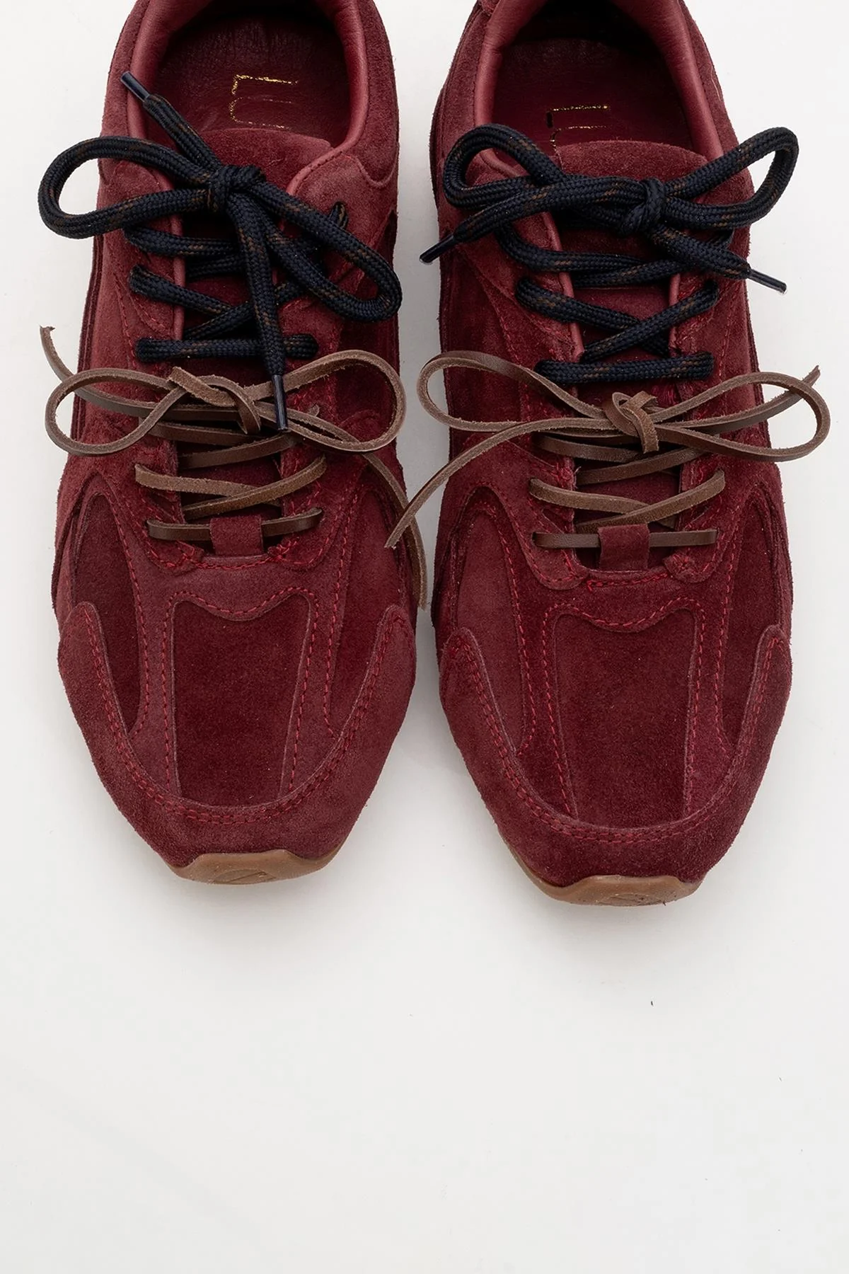 Selena - Burdungy Suede Leather Sneakers (Women) - Image 2