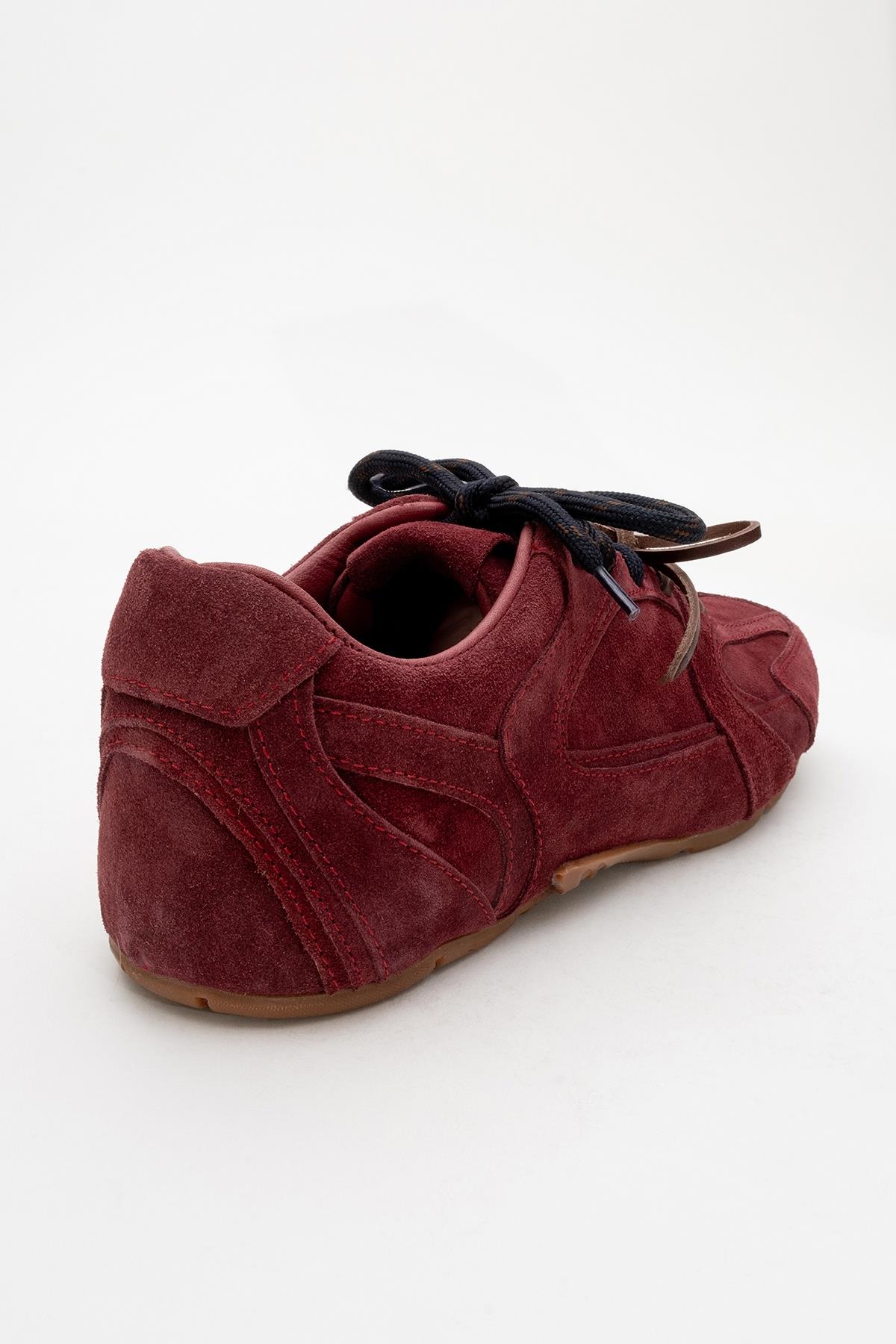 Selena - Burdungy Suede Leather Sneakers (Women) - Image 4