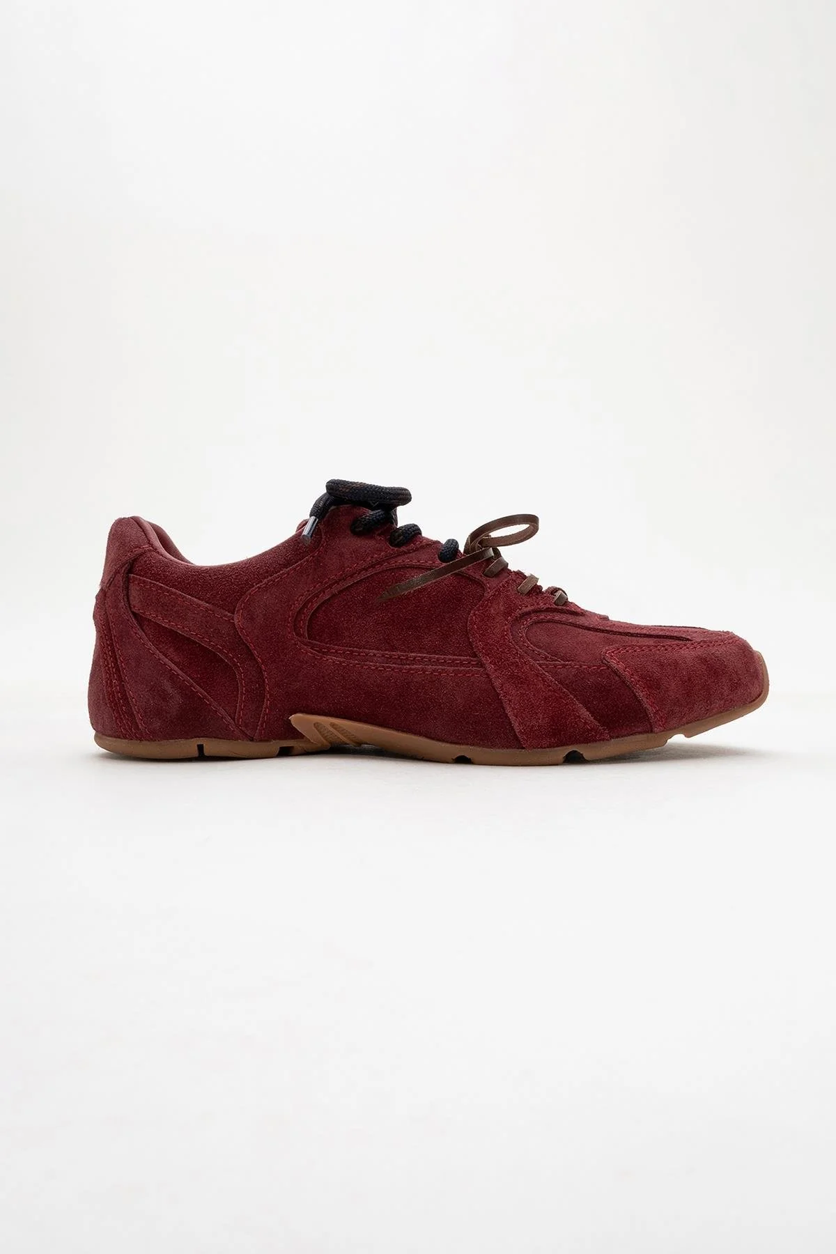 Selena - Burdungy Suede Leather Sneakers (Women) - Image 5