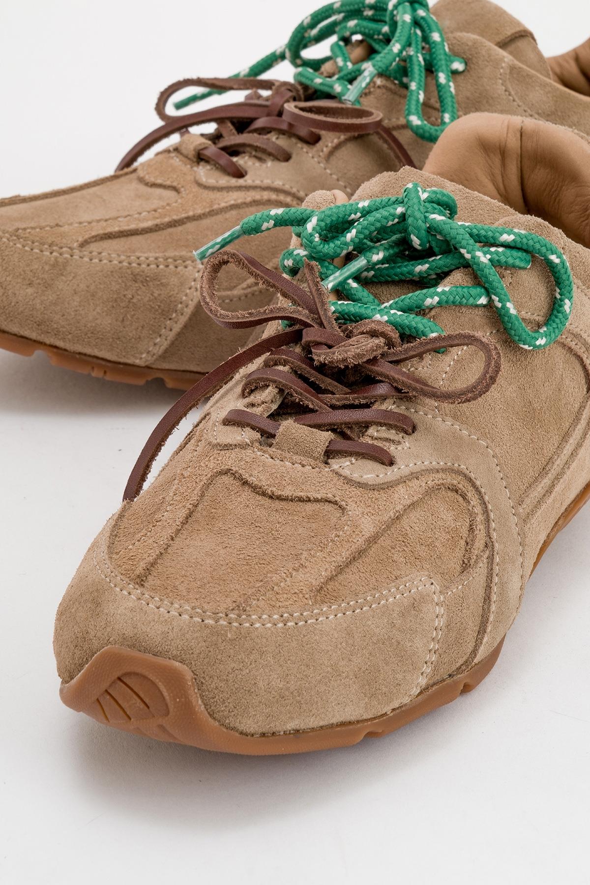 Selena - Dark Beige Suede Leather Sneakers (Women) - Image 3