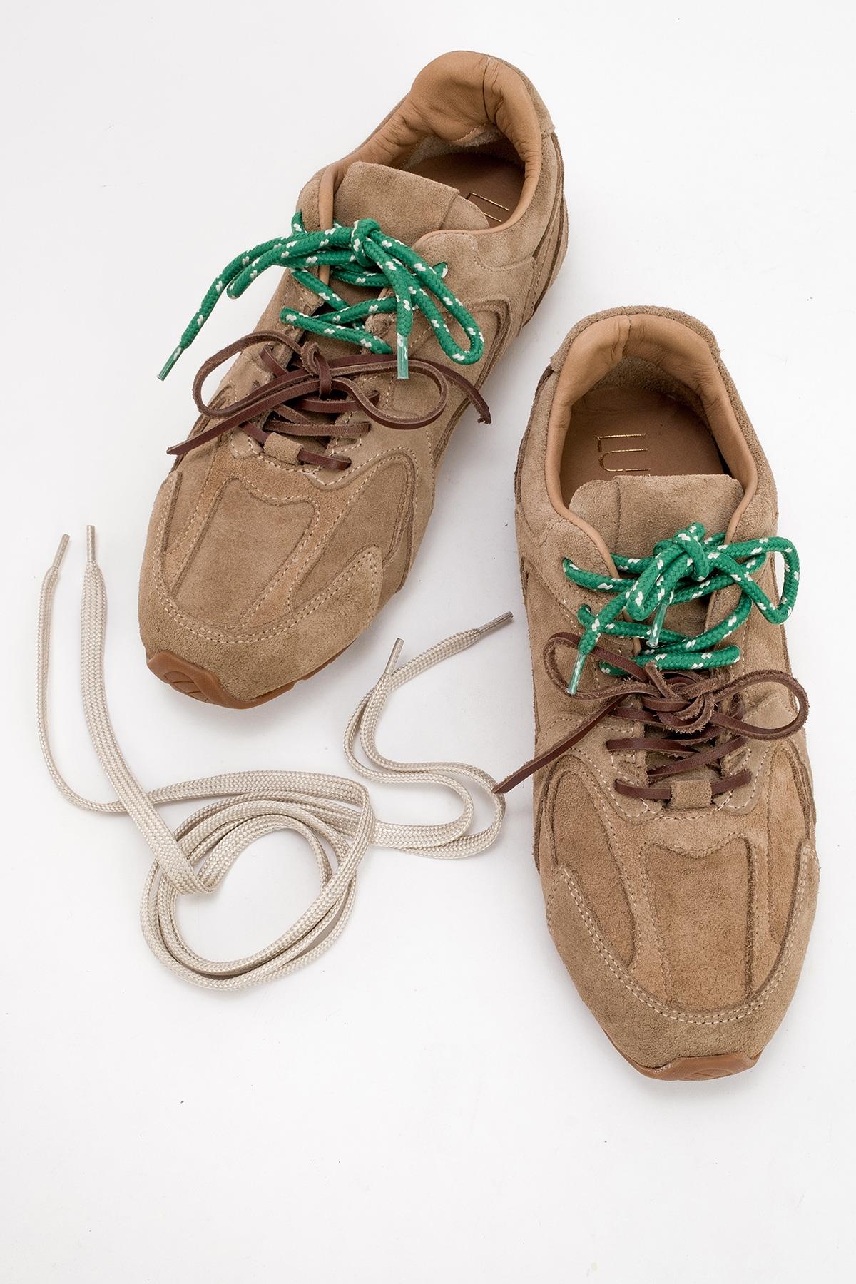 Selena - Dark Beige Suede Leather Sneakers (Women) - Image 4