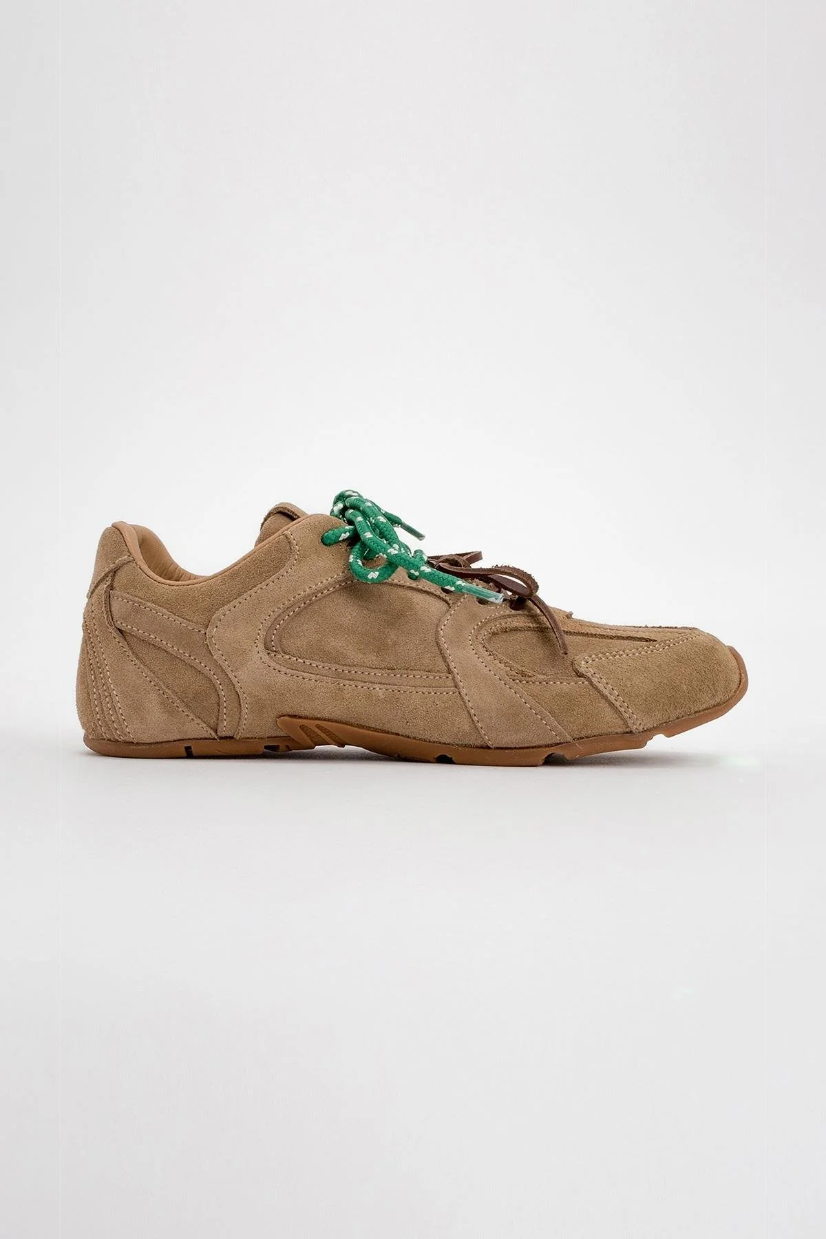 Selena - Dark Beige Suede Leather Sneakers (Women) - Image 5