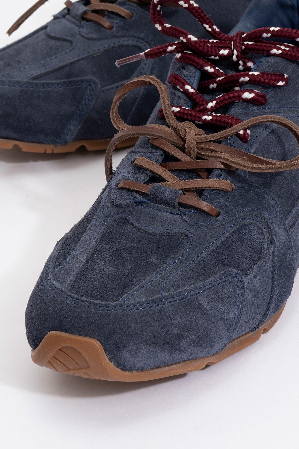 Selena - Navy Blue Suede Leather Sneakers (Women) - Image 3