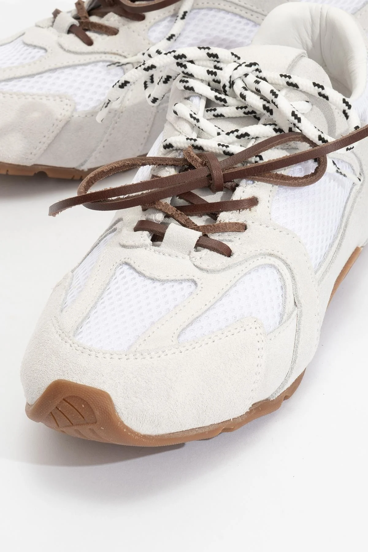 Selena - White Suede Leather Sneakers (Women) - Image 3