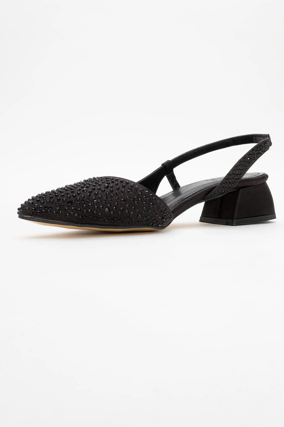 Sella - Black Jeweled Low Heel Shoe (Women) - Image 4
