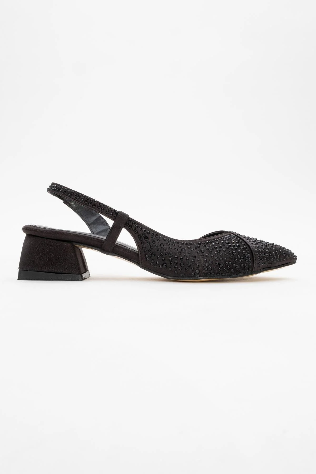 Sella - Black Jeweled Low Heel Shoe (Women) - Image 6