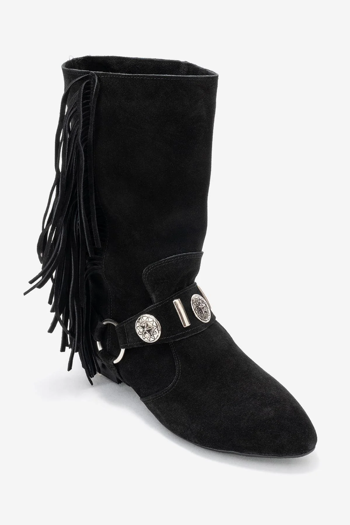 Selora - Black Genuine Leather Buckled Western Boot (Women) - Image 3