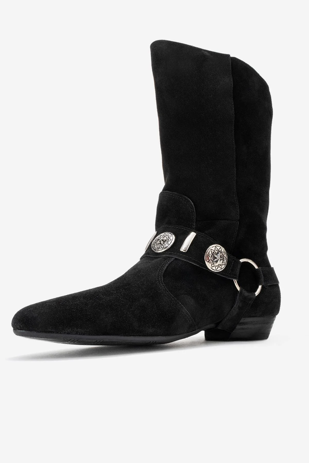 Selora - Black Genuine Leather Buckled Western Boot (Women) - Image 4