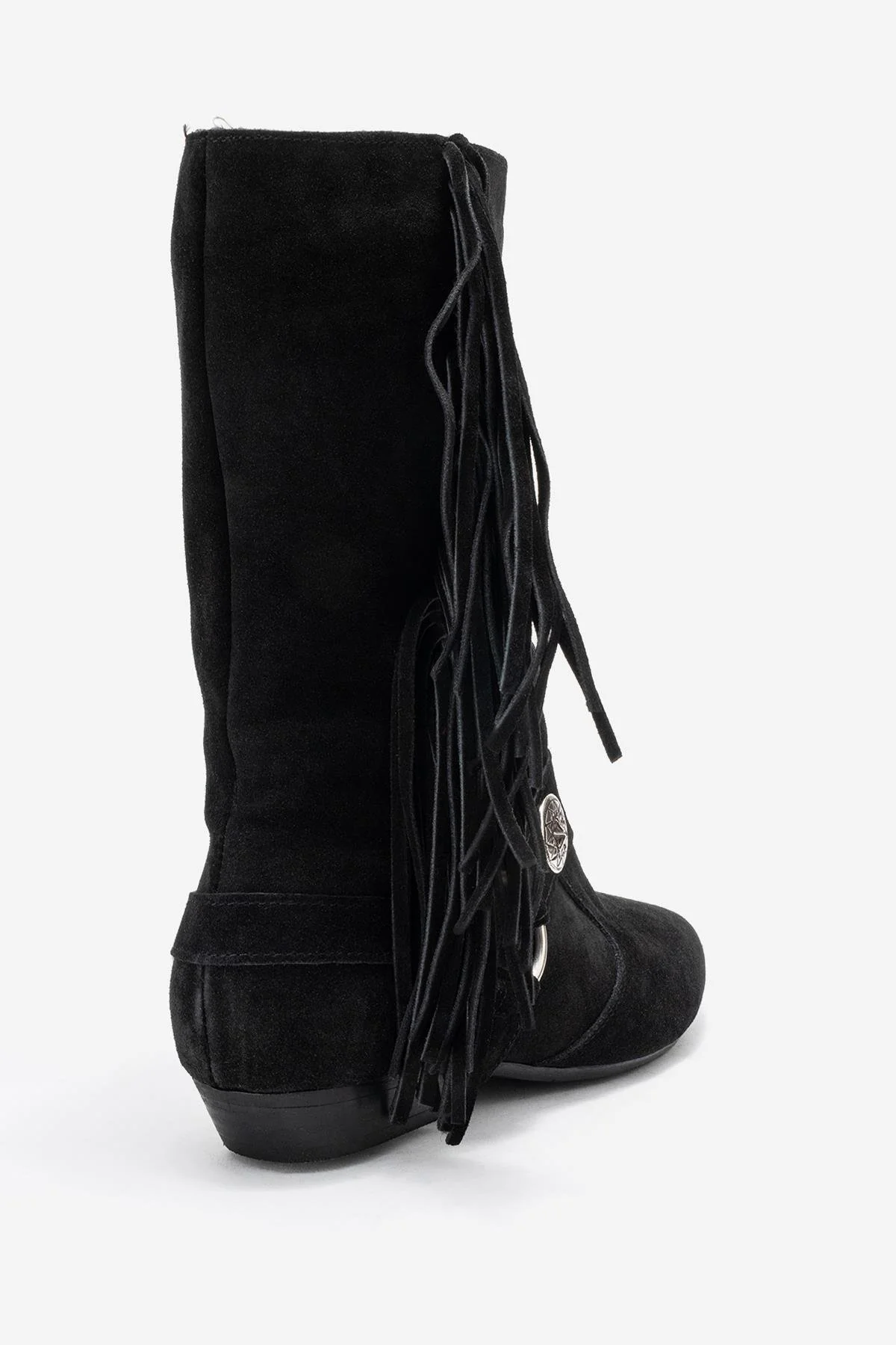 Selora - Black Genuine Leather Buckled Western Boot (Women) - Image 5