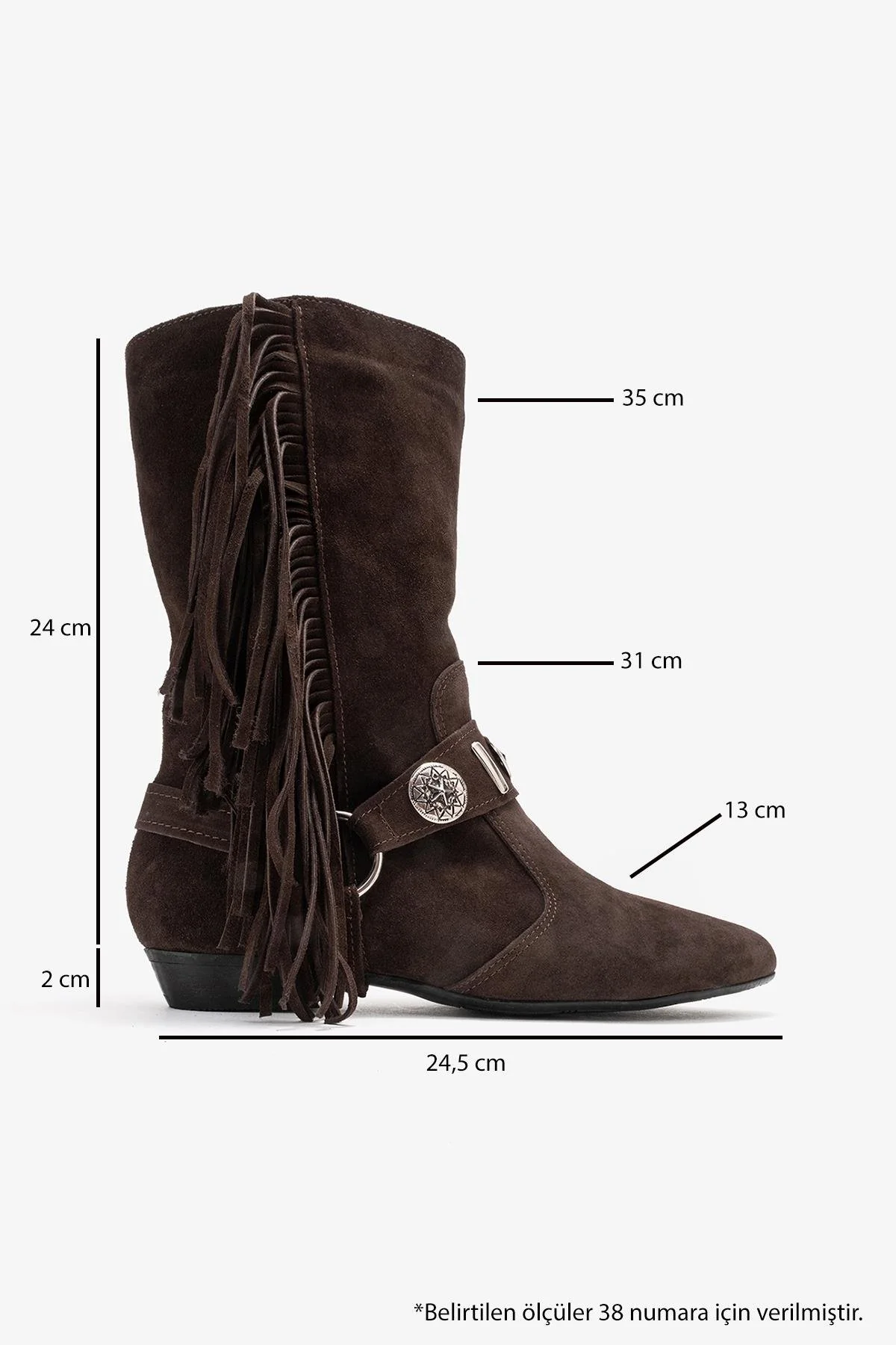 Selora - Brown Genuine Leather Buckle Western Boot (Women) - Image 6