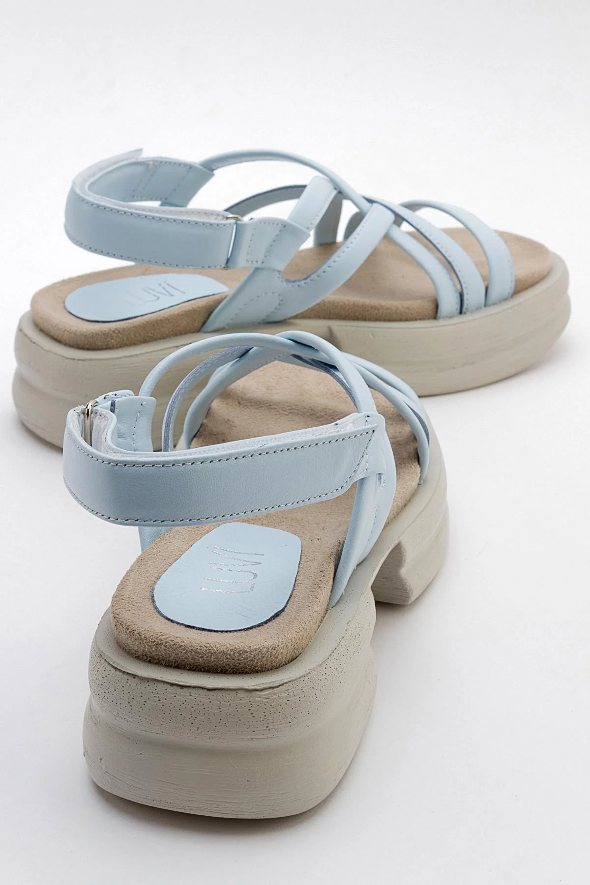 Senza - Baby Blue Genuine Leather Sandal (Women) - Image 2