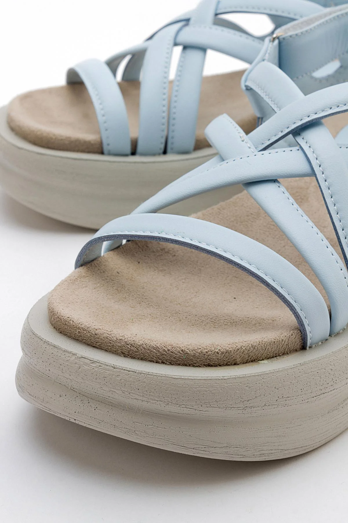 Senza - Baby Blue Genuine Leather Sandal (Women) - Image 5