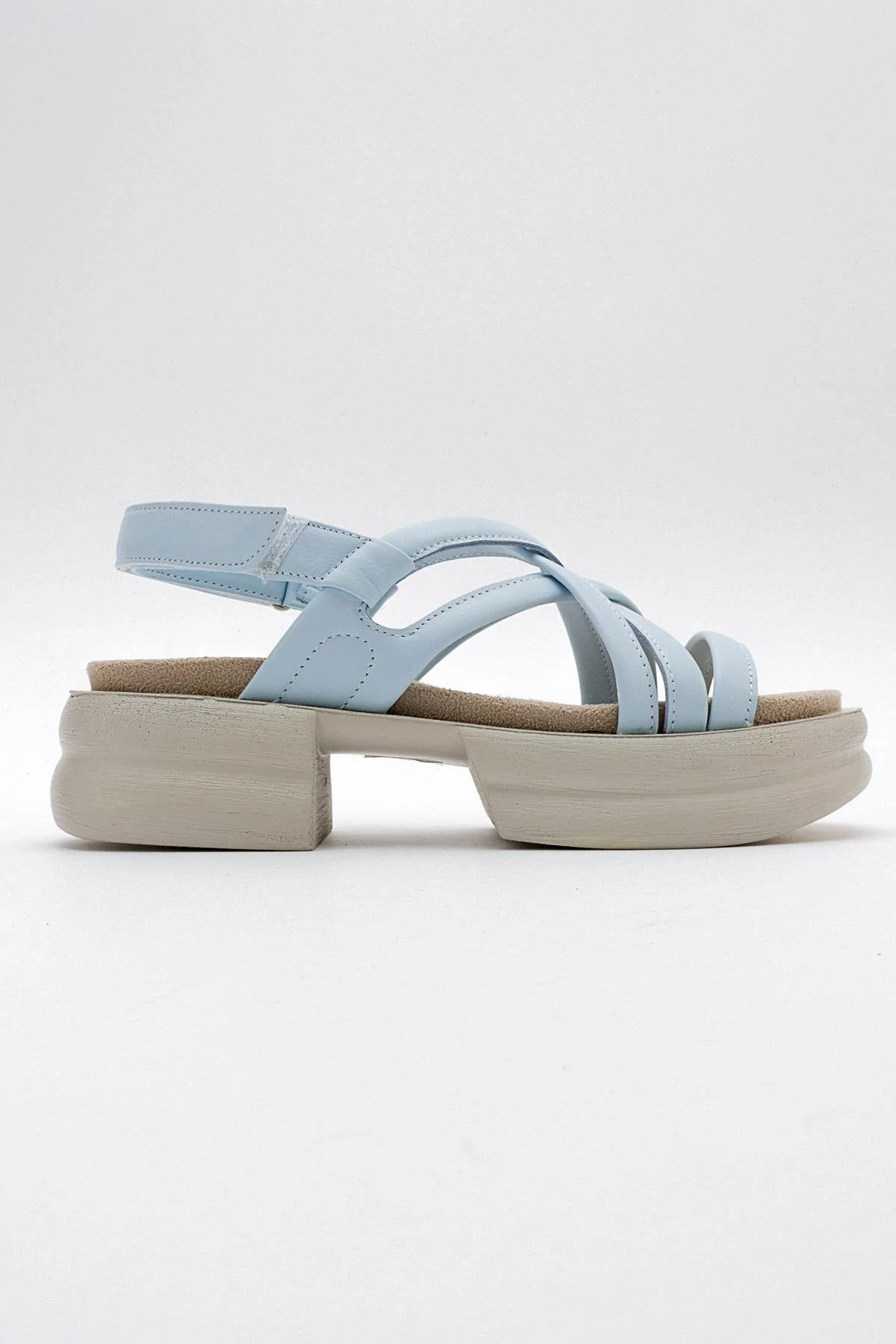 Senza - Baby Blue Genuine Leather Sandal (Women) - Image 6