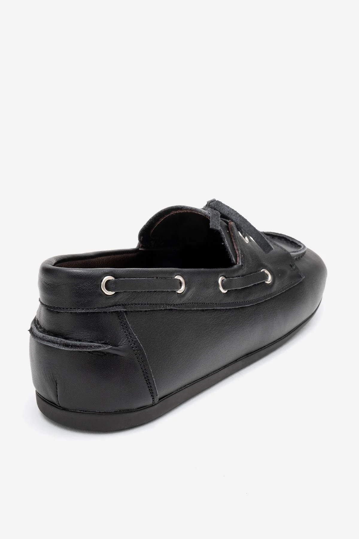 Serelis - Black Genuine Leather Lace-Up Loafer (Women) - Image 5