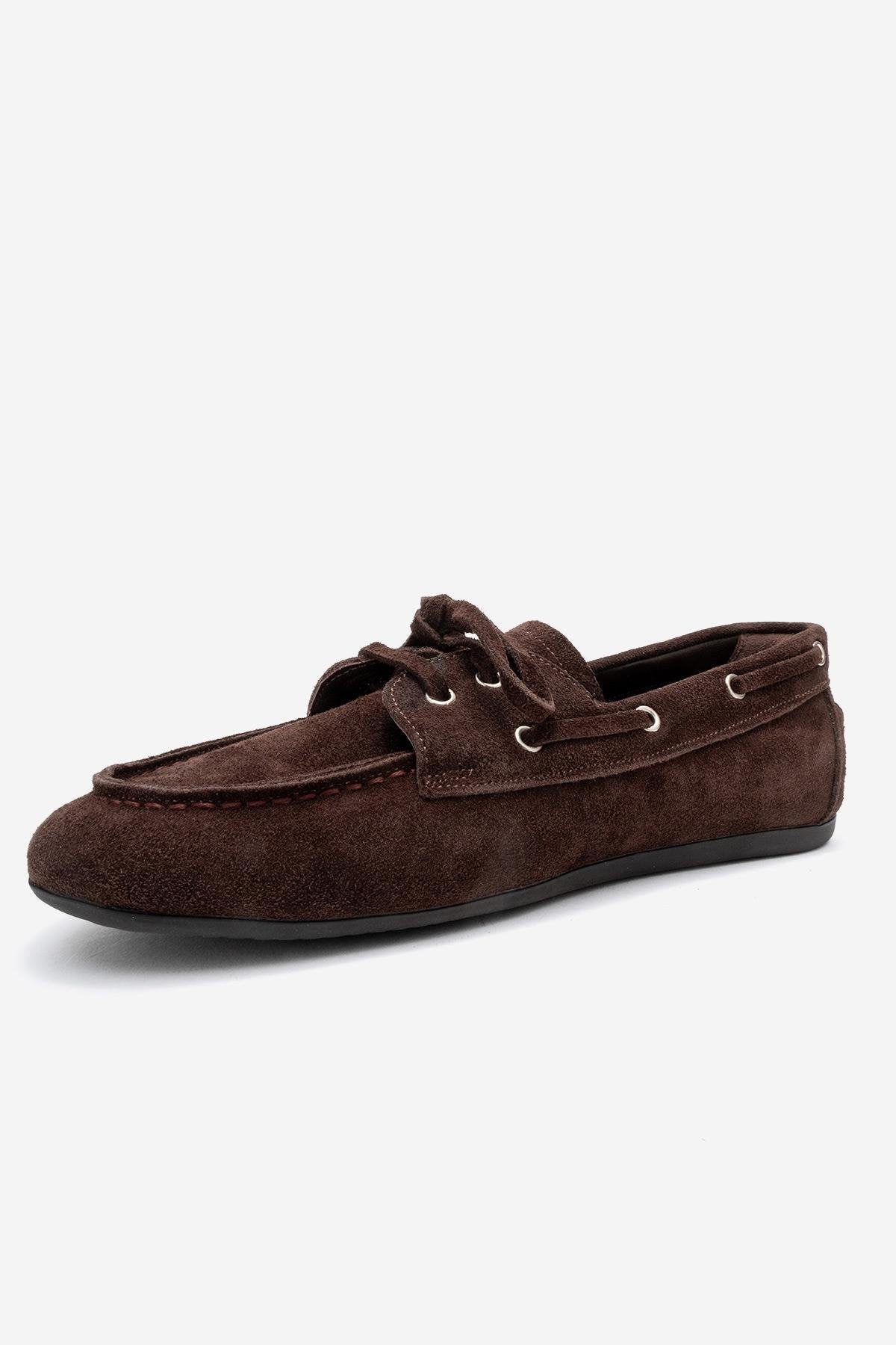 Serelis - Brown Suede Genuine Leather Lace-Up Loafer (Women) - Image 4